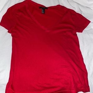 Red F21 V neck Top